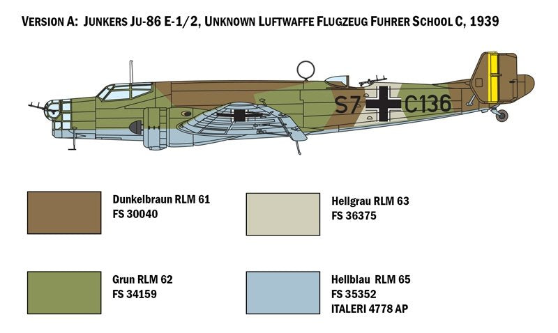 Italeri 1391 JU 86 E1/E2 1/72 – zdjęcie 3