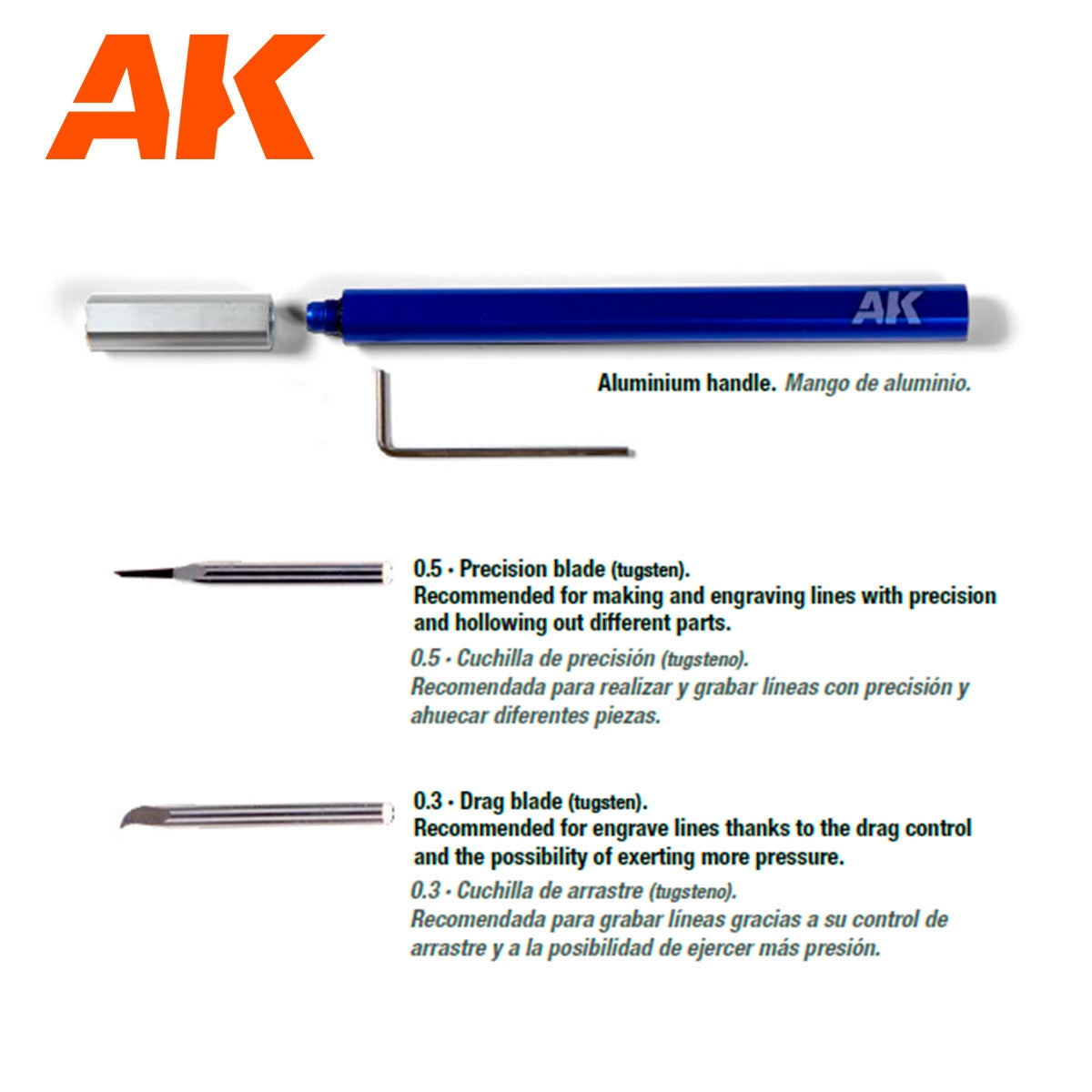 AK Interactive AK9321 TUNGSTEN STEEL ENGRAVING SCRIBER – immagine 3