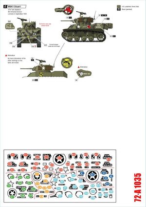 Star Decals 72-A1035 US M5A1 Stuart. Échelle 1/72 – image 2