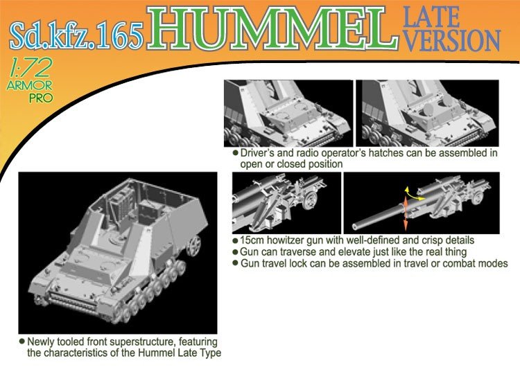 Dragon 7301 Sd.Kfz.165 HUMMEL Late Version 1/72 – zdjęcie 4