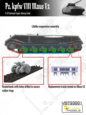 Vespid Models VS720001 Pz.Kpfw. VIII Maus V2 German Super Heavy Tank 1/72 – imagen 2