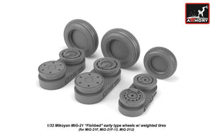Armory Models AW32009 Mikoyan MiG-21 Fishbed wheels w/ weighted tires, early 1/32 – immagine 2