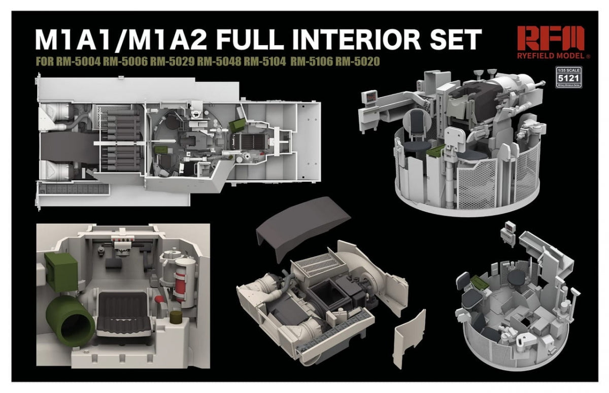 Rye Field Model 5121 M1A1 / M1A2 Abrams Full Interior Set 1/35 – image 2