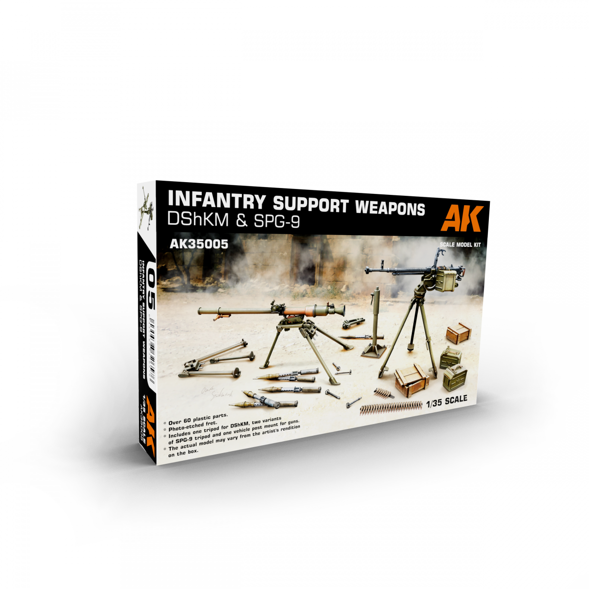 AK Interactive AK35005 INFANTRY SUPPORT WEAPONS DSHKM &amp;amp; SPG-9 1/35