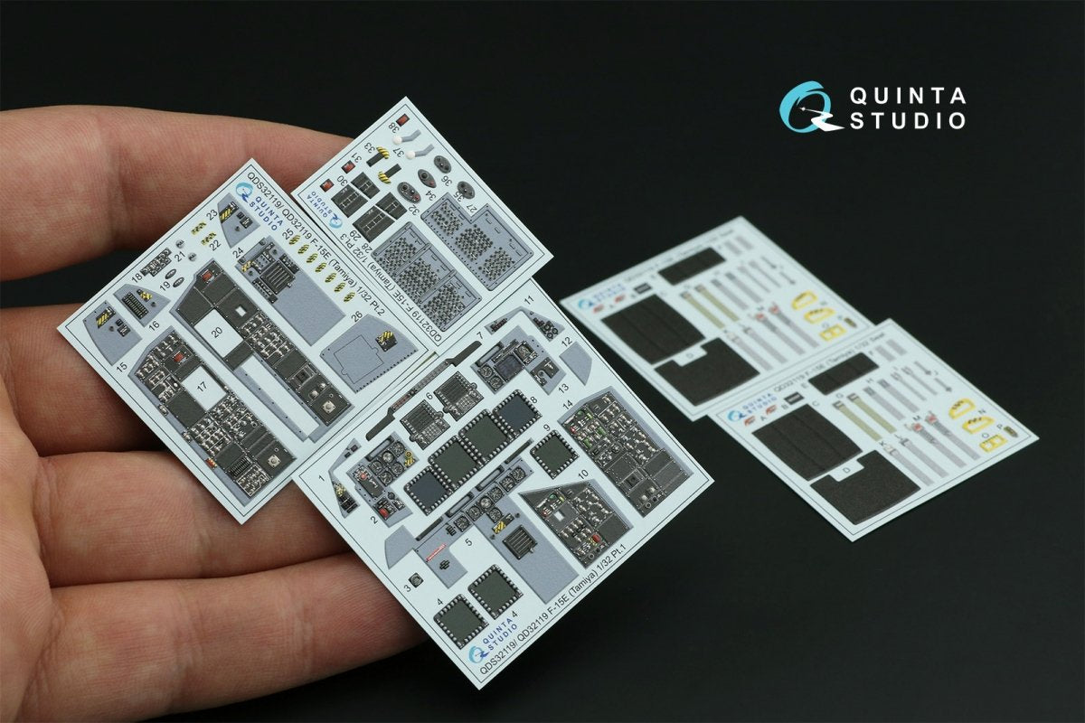 Quinta Studio QD32119 F-15E 3D-Printed &amp;amp; coloured Interior on decal paper ( Tamiya ) 1/32 – immagine 9