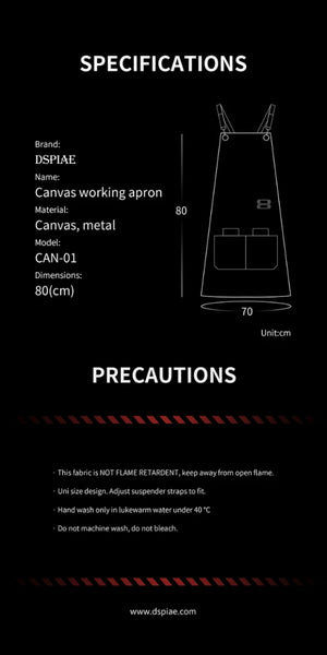 DSPIAE CAN-01 Canvas Working Apron / Płócienny fartuch roboczy – immagine 8