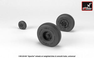 Armory Models AW48330 AH-64 Apache wheels w/ weighted tires, smooth hubs 1/48 – Bild 2