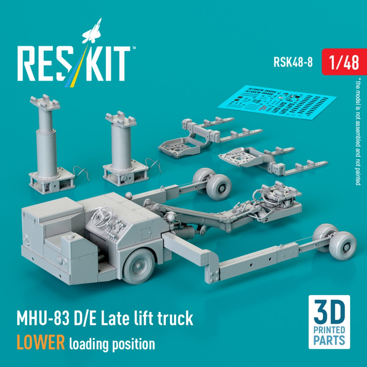 RESKIT RSK48-0008 MHU-83 D/E Late lift truck LOWER loading position (3D Printed model kit) 1/48 – Bild 2