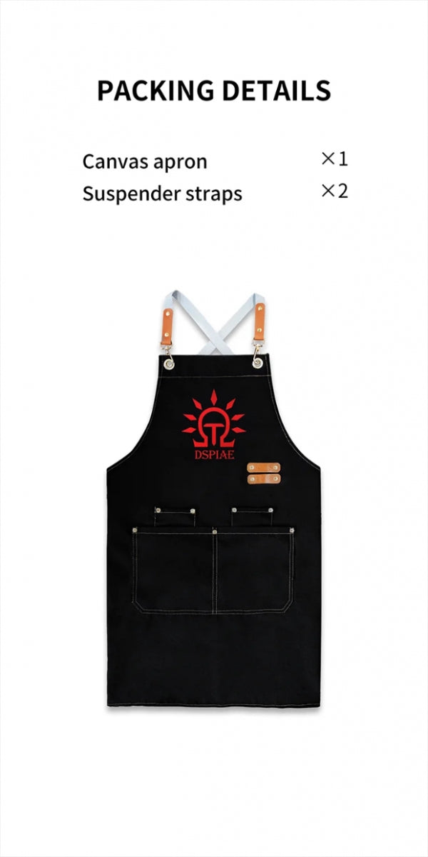 DSPIAE CAN-01 Canvas Working Apron / Płócienny fartuch roboczy – immagine 2