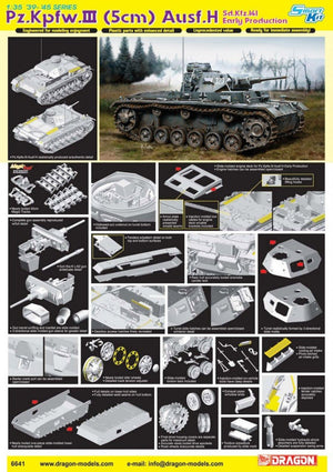 Dragon 6641 Pz.Kpfw.III (5cm) Ausf.H Sd.Kfz.141 Early Production 1/35 – Bild 2