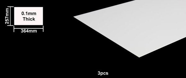 Tamiya 70208 Plastic plate 0.1mm B4 format 3pcs