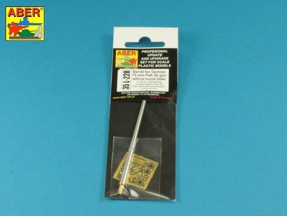 Aber 35L-328 Lufa do niemieckiej armaty p/panc Pak 40 bez hamulca wylotowego / Barrel for German 75mm PaK 40 gun without muzzle brake 1/35 – immagine 5
