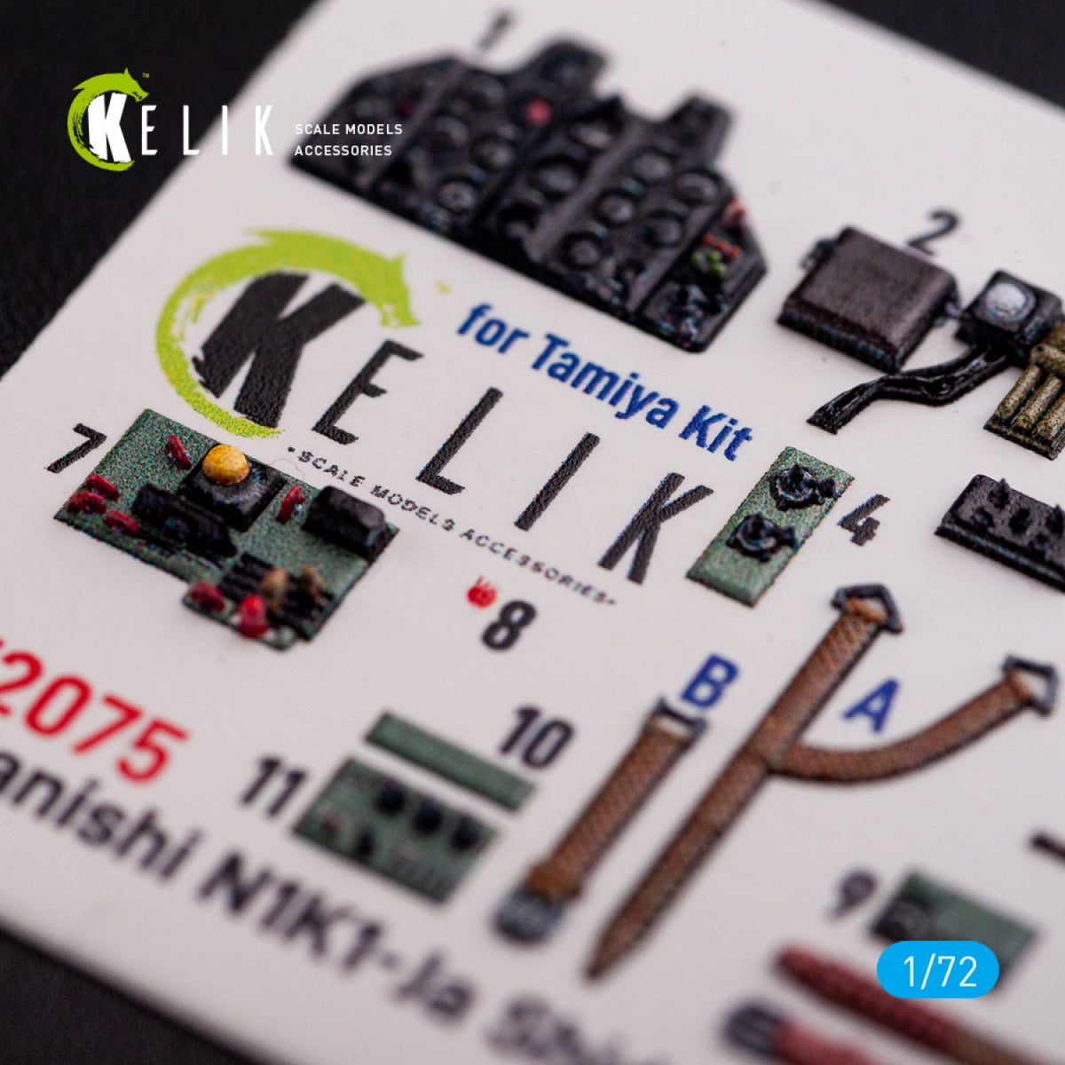 KELIK K72075 N1K1-Ja Shiden Type 11 interior 3D decals for Tamiya kit 1/72 – immagine 5