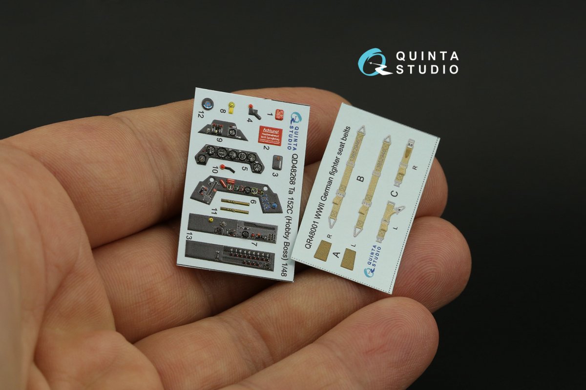 Quinta Studio QD48268 Ta 152C 3D-Printed &amp;amp; coloured Interior on decal paper (Hobby Boss) 1/48 – immagine 5