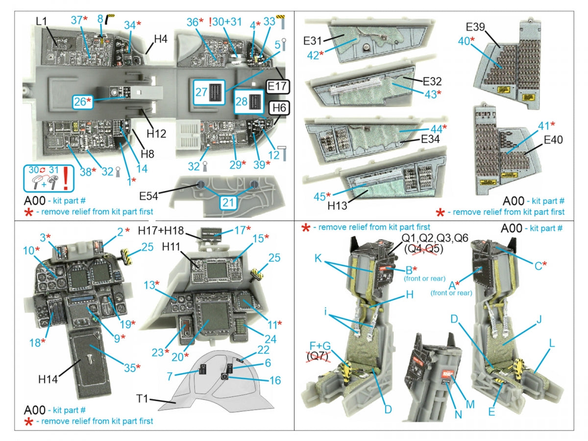 Quinta Studio QD48405 F-14D 3D-Printed &amp;amp; coloured Interior on decal paper (Hobby Boss) 1/48 – Bild 2