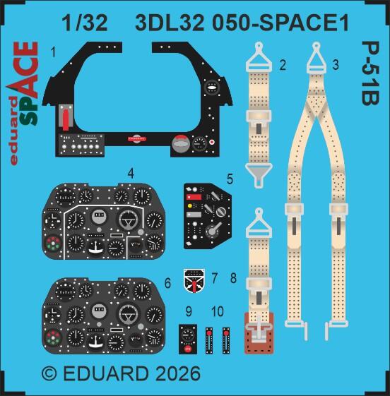 Eduard 3DL32050 North American P-51 B Space Set for EDUARD 1/32