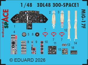 Eduard 3DL48300 MiG-17 F Space Set for KINETIC 1/48
