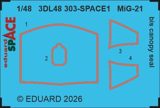 Eduard 3DL48303 MiG-21 bis Canopy Seal Space Set for EDUARD 1/48