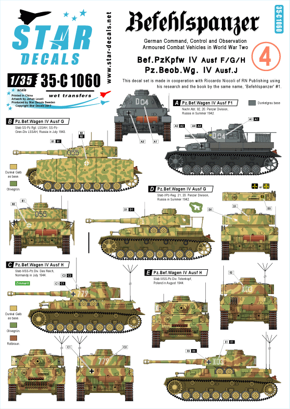 Star Decals 35-C1060 Befehlspanzer #4 1/35
