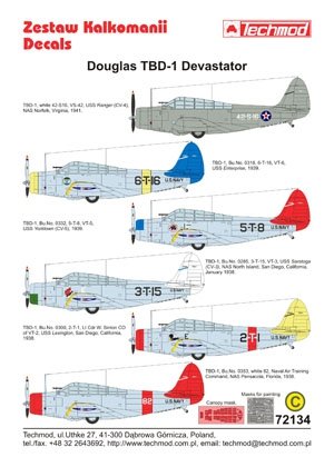 Techmod 72134 - Dévastateur Douglas TBD-1 (1/72)  – image 2