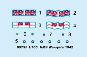 Trumpeter 05795 HMS Warspite 1942 1/700 – immagine 4