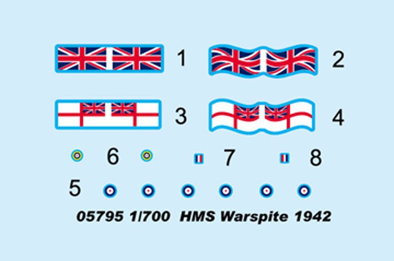 Trumpeter 05795 HMS Warspite 1942 1/700 – immagine 4
