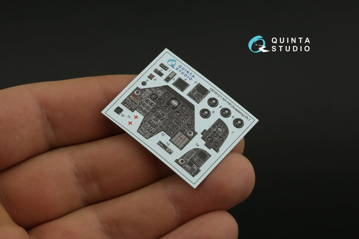 Quinta Studio QD+35121 AH-1W 3D-Printed coloured Interior on decal paper (Academy) (with 3D-printed resin parts) 1/35 – immagine 6