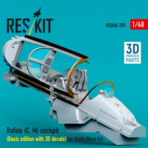 RESKIT RSU48-0295 Rafale (C, M) cockpit (Basic edition with 3D decals) for HobbyBoss kit (3D printed) 1/48 – zdjęcie 3