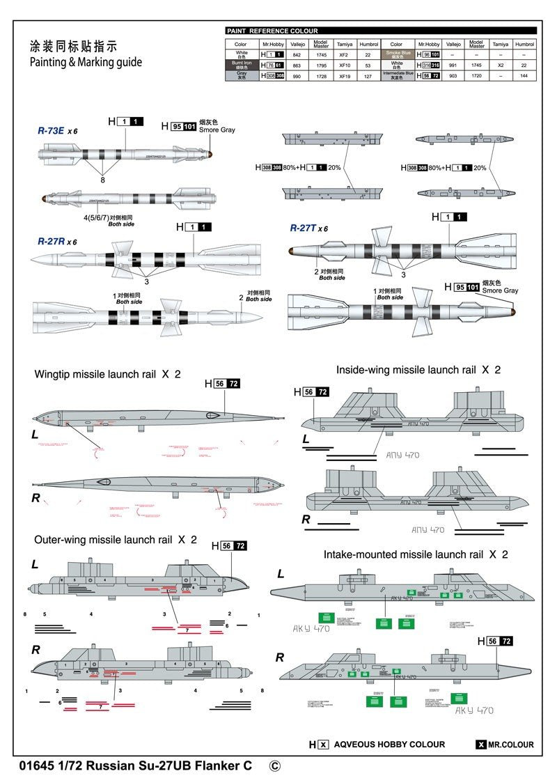 Trumpeter 01645 Russian Su-27UB Flanker C Fighter 1/72 – immagine 5