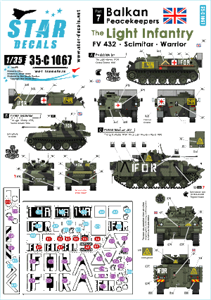 Star Decals 35-C1067 The Light Infantry. IFOR Bosnia. FV432, Scimitar and Warrior ISV 1/35