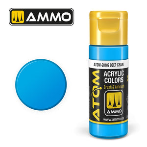 AMMO de Mig Jimenez 20109 ATOM COLOR Cyan foncé 20 ml