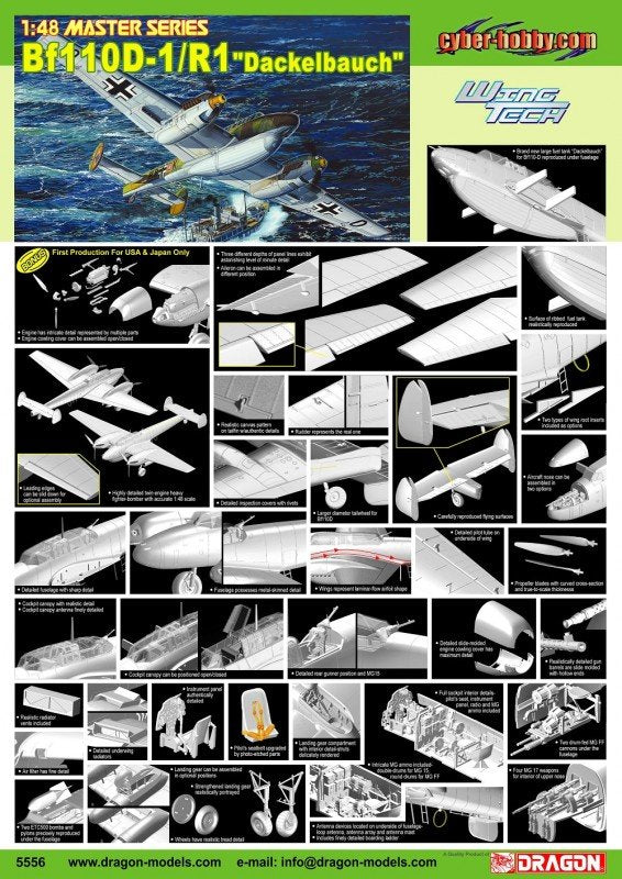 Dragon 5556 Bf-110 D-1/R1 Dackelbauch 1/48 – imagen 2