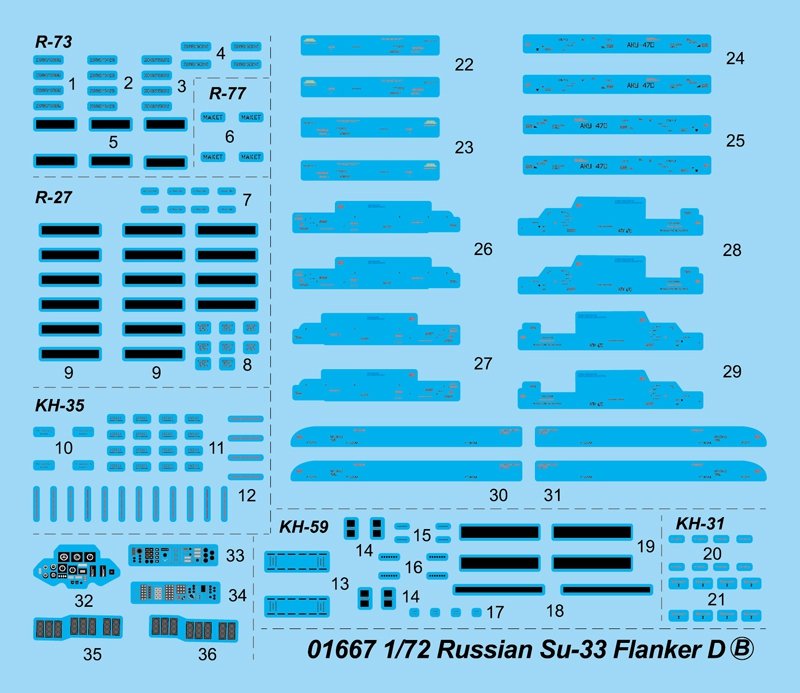 Trumpeter 01667 Russian Su-33 Flanker D – image 6