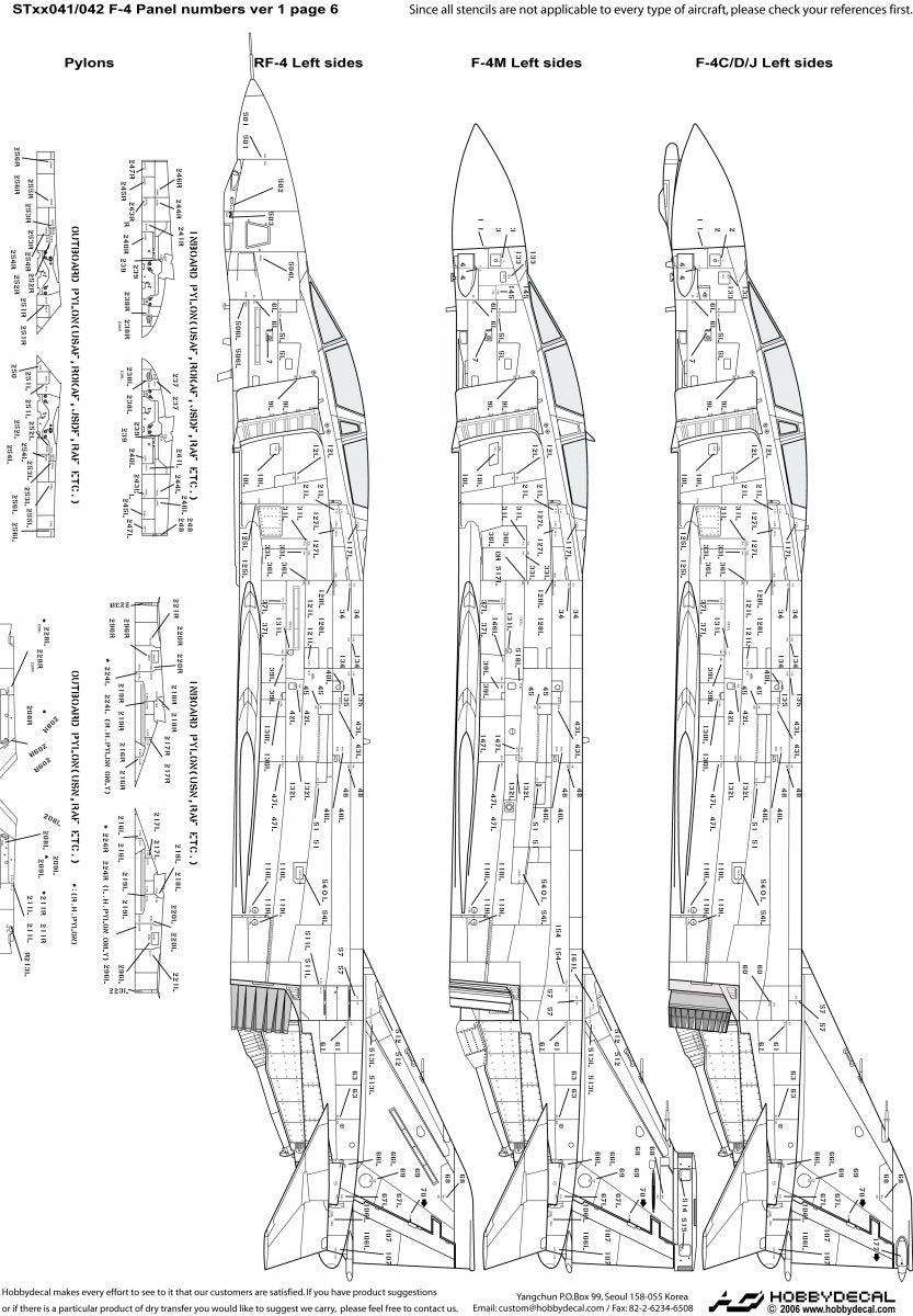 HobbyDecal ST48042V1 F-4 Panel numbers White stencil font ver 1 1/48 – immagine 7