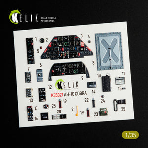 KELIK K35021 AH-1G COBRA INTERIOR 3D DECALS FOR ICM KIT 1/35 – immagine 2