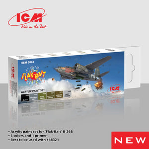 ICM 3074 Acrylic paint set for Flak Bait 12 ml х 6