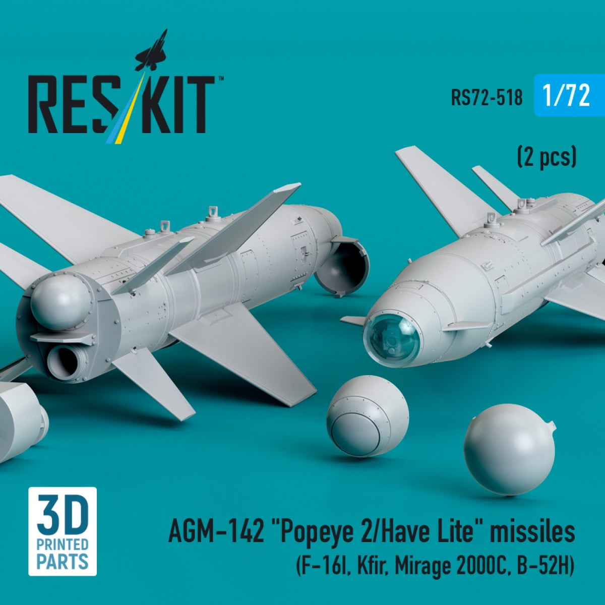 Missiles RESKIT RS72-0518 AGM-142 « Popeye 2/Have Lite » (2 pièces) (Impression 3D) 1/72 – image 2
