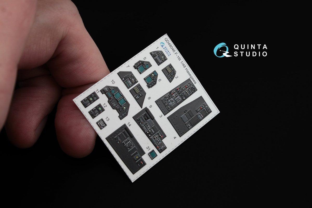 Quinta Studio QD48046 F-16I 3D-Printed &amp;amp; coloured Interior on decal paper (for Hasegawa kit) 1/48 – immagine 3
