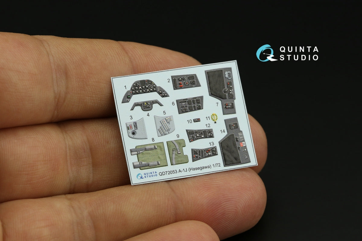 Intérieur imprimé en 3D et coloré sur papier décalcomanie Quinta Studio QD72053 A-1J (Hasegawa) 1/72 – image 3