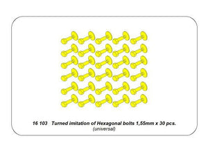 Aber 16103 Turned imitation of Hexagonal bolts 1,55mm x 30pcs. 1/16 – immagine 4