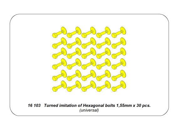 Aber 16103 Turned imitation of Hexagonal bolts 1,55mm x 30pcs. 1/16 – immagine 4