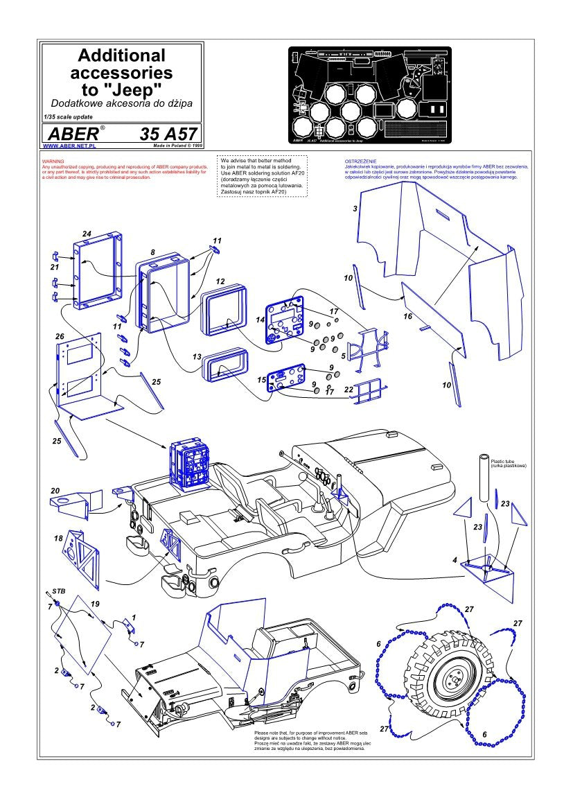Aber 35A057 Dodatkowe akcesoria do Jeepa 1/35 – immagine 4