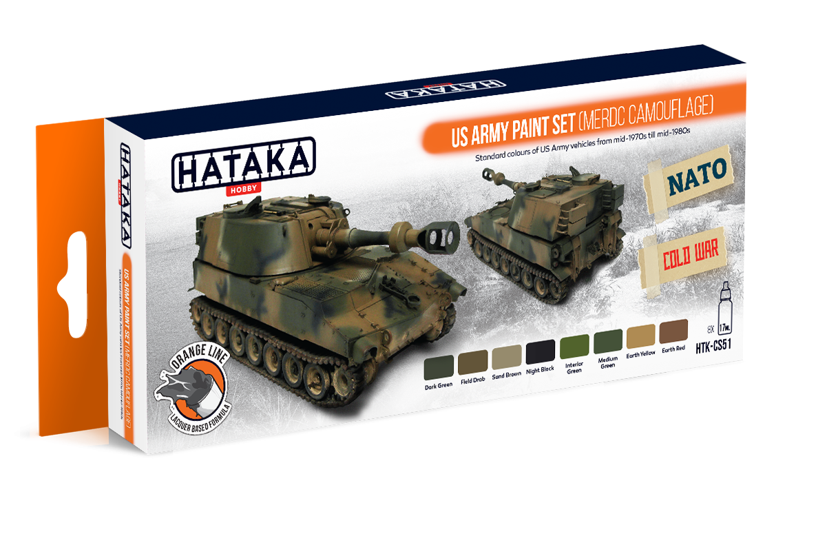 Kit de peinture Hataka HTK-CS51 pour l'armée américaine (camouflage MERDC) 8 x 17 ml