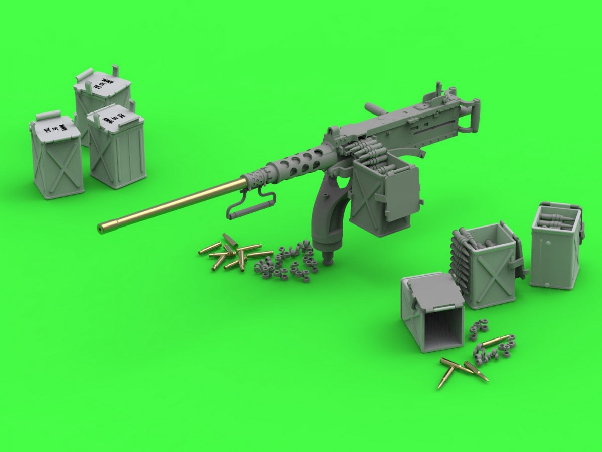 Master GM-35-070 Browning M2HB .50 cal (12,7mm) - z mocowaniem do niszczyciela czołgów M10 (kołyska D70627 z małą skrzynką amunicyjną D68375) 1/35 – immagine 5