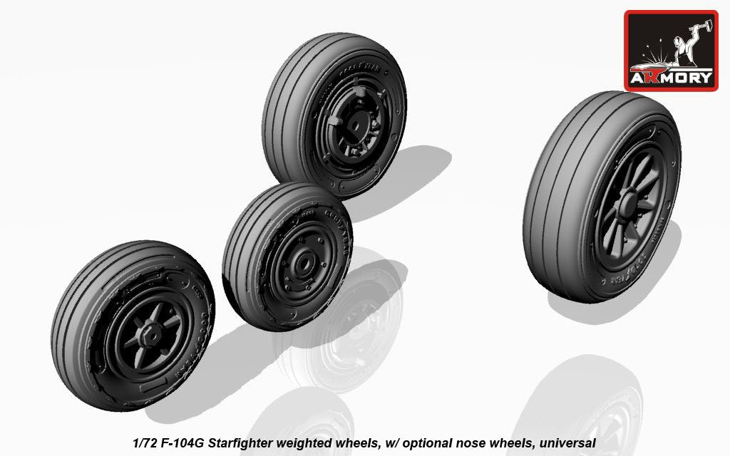 Armory Models AW72312 F-104G Starfighter wheels w/ optional nose wheels 1/72 – Bild 2
