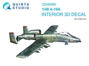 Quinta Studio QD48586 A-10A Warthog 3D-Printed &amp;amp; coloured Interior on decal paper (GWH) 1/48
