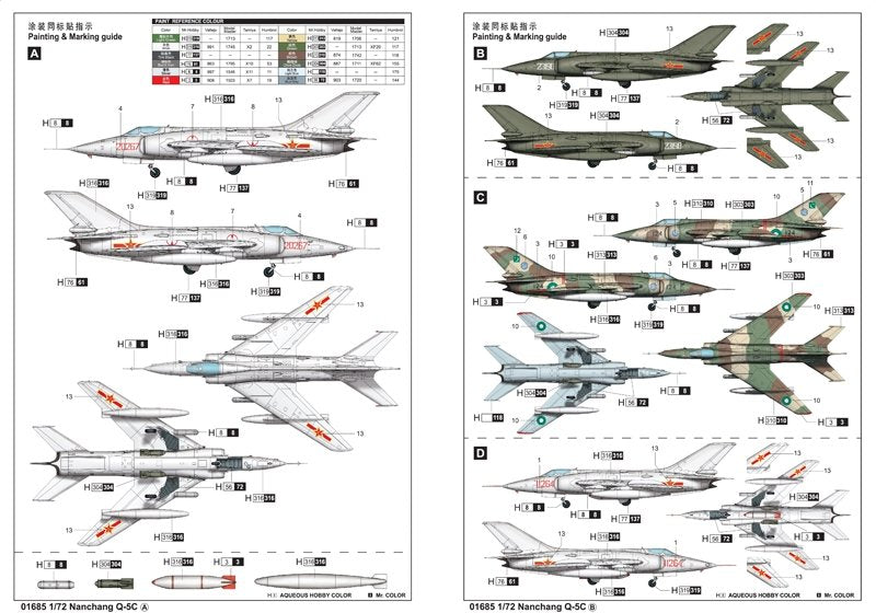 Trumpeter 01685 Nanchang Q5C 1/72 – imagen 2