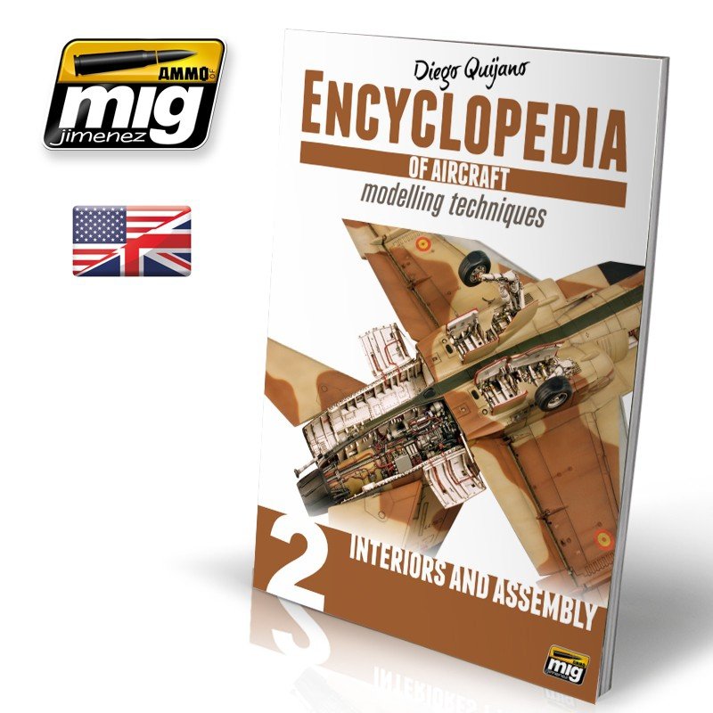 AMMO de Mig Jimenez 6051 ENCYCLOPÉDIE DES TECHNIQUES DE MODÉLISATION D'AVIONS VOL.2 : INTÉRIEURS ET ASSEMBLAGE (ANGLAIS)