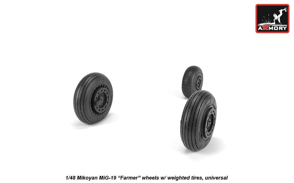 Armory Models AW48030 Mikoyan MiG-19 Farmer wheels w/ weighted tires 1/48 – immagine 2