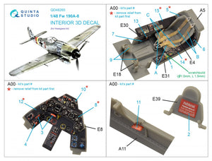 Quinta Studio QD48265 Fw 190A-8 3D-Printed &amp;amp; coloured Interior on decal paper ( Hasegawa ) 1/48 – Bild 2
